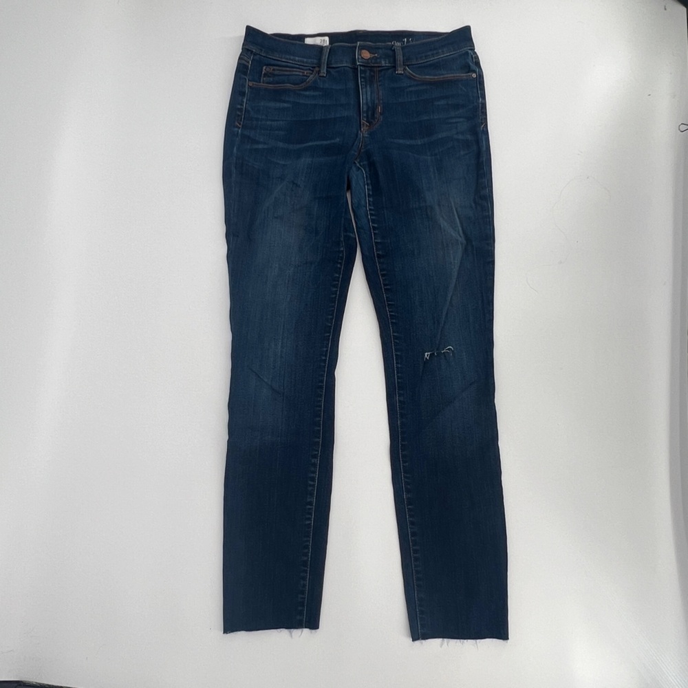 GAP 1969 Skinny Distressed Rough Hem Legging Jeans Size 28 Tall Women's